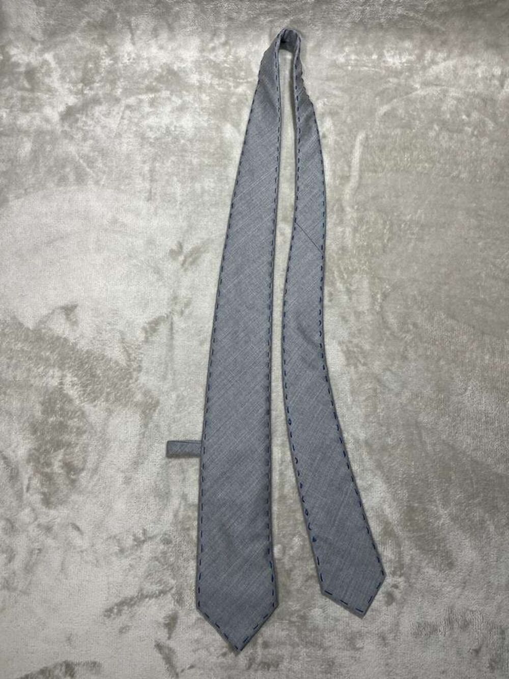 Angelo Galasso Laine Wool Neck Tie Men's Gray Made in Italy - Picture 4 of 9